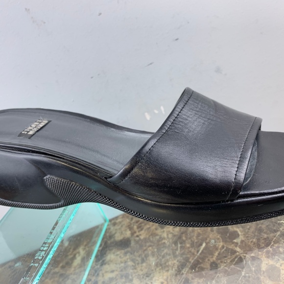 Stuart Weitzman Black Leather Clogs Sandals 8.5 - Picture 2 of 8